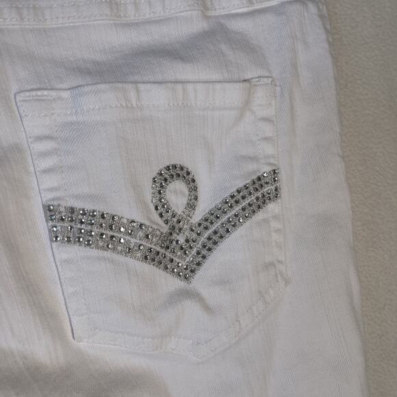 CHICO’S Platinum Optic White Denim High Rise Crop Jeans Size 1.5/ S/ 10 - EUC - Picture 4 of 8